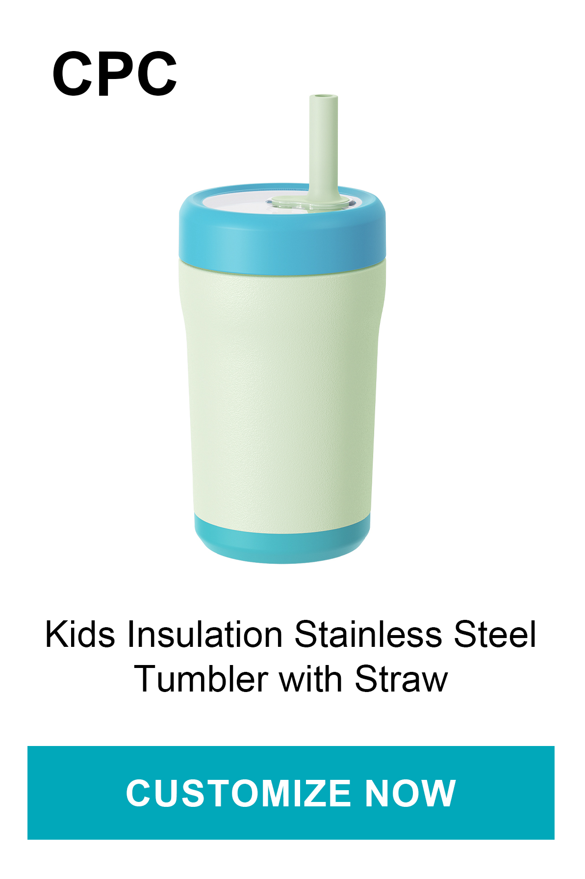 kids insulated stainless steel water bottle with straw for custom branding